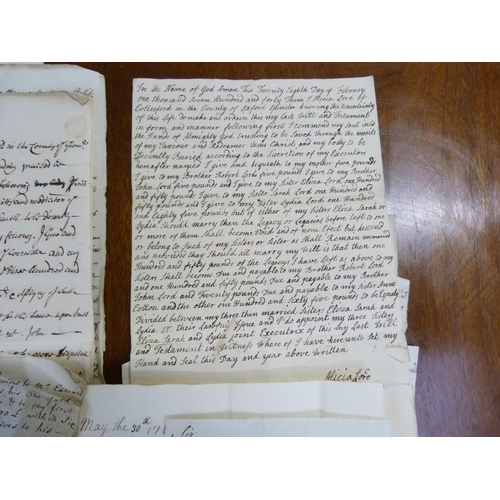 116 - Documents & Ephemera - Evenlode - Worcester.  1719-1790's. Bundle of papers relating to the Some... 