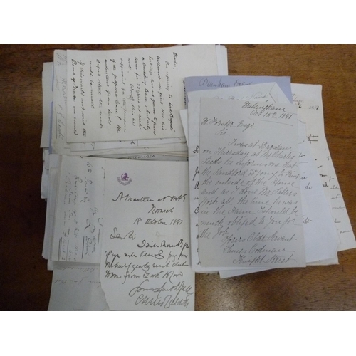 120 - Documents & Ephemera - Aylsham & Wymondham - Norfolk.  1881-1891. Box of correspondence... 