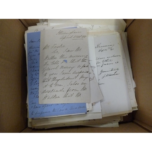 120 - Documents & Ephemera - Aylsham & Wymondham - Norfolk.  1881-1891. Box of correspondence... 