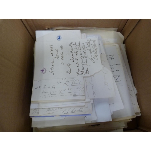 120 - Documents & Ephemera - Aylsham & Wymondham - Norfolk.  1881-1891. Box of correspondence... 