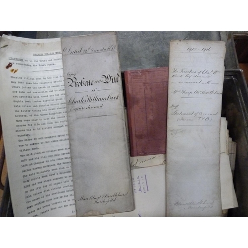 121 - Documents & Ephemera - Upton - Macclesfield - Cheshire.  1870-1930's. Deed box of legal doc... 