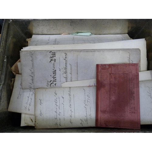 121 - Documents & Ephemera - Upton - Macclesfield - Cheshire.  1870-1930's. Deed box of legal doc... 