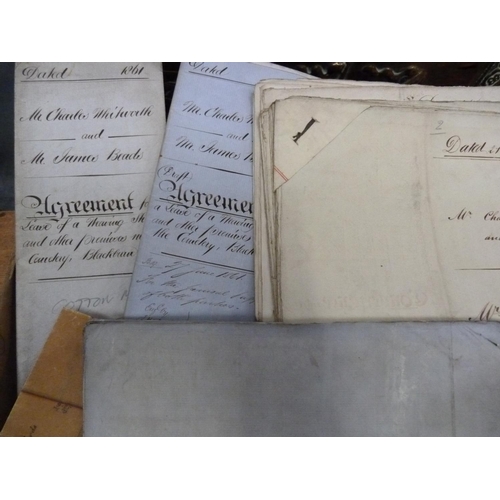 123 - Documents & Ephemera - Blackburn - Lancashire. 1850's-1870's. Quantity of legal documents, corre... 