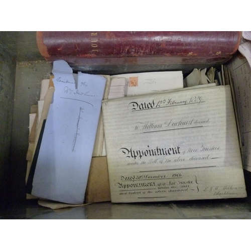 125 - Documents & Ephemera - Blackburn - Lancashire & Australia.  Deed box of old legal docum... 