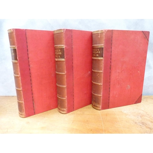 136 - HALL MR & MRS S. C.  Ireland, Its Scenery, Character, etc. 3 vols. Many eng. plates, text illus.... 