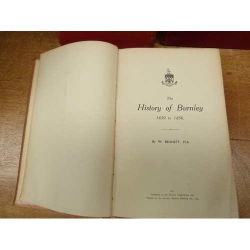 281 - BENNETT W.  The History of Burnley. 3 vols. Orig. bdgs., rather worn. 1946/1948.... 