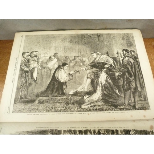 282 - ILLUSTRATED LONDON NEWS.  Bound vol. 34, Jan to June 1859 (Carlisle features on p337). Rubbed h... 