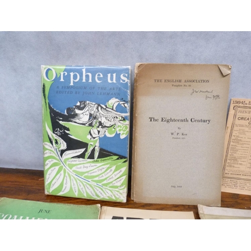 80 - LEHMANN JOHN.  Orpheus, A Symposium of the Arts. Vol. 1. Illus. Orig. dec. cloth in d.w. by Kei... 