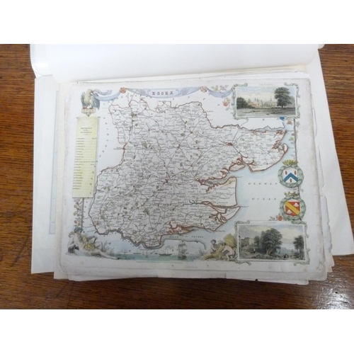 95 - MOULE.  A bundle of antique eng. County maps, some hand coloured & with vignettes; also a c... 