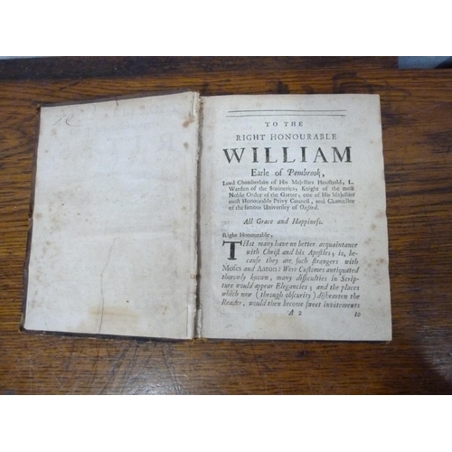 99 - GODWYN THOMAS.  Moses & Aaron, Civil & Ecclesiastical Rites. Small quarto. Old calf, tending... 