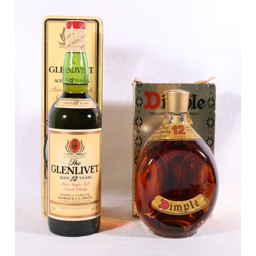 208 - THE GLENLIVET 12 year old pure single malt Scotch whisky 75cl 40%vol in classic Golf Courses of Scot... 