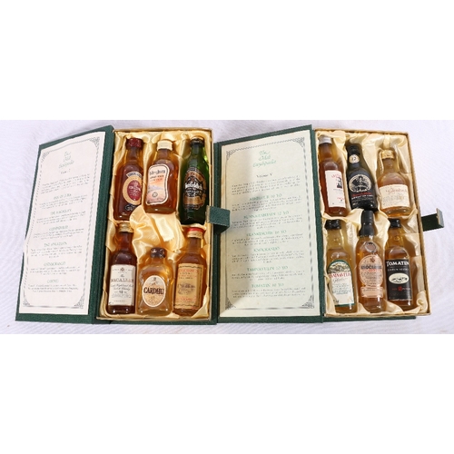 210 - Two Waverley Vintners Ltd The Malt Encyclopaedia whisky miniature sets including MACALLAN 10 year ol... 