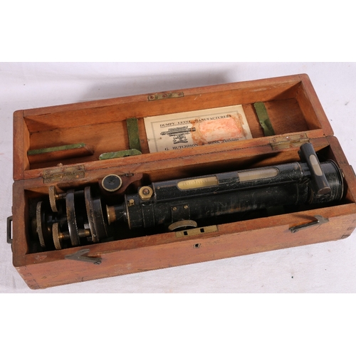 223 - Ranken of Edinburgh Hutchinson and Son Dumpy Level Manufacturers theodolite in wooden case