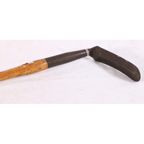 237 - Unusual hickory shafted Sunday stick type walking stick with double edged bladed end