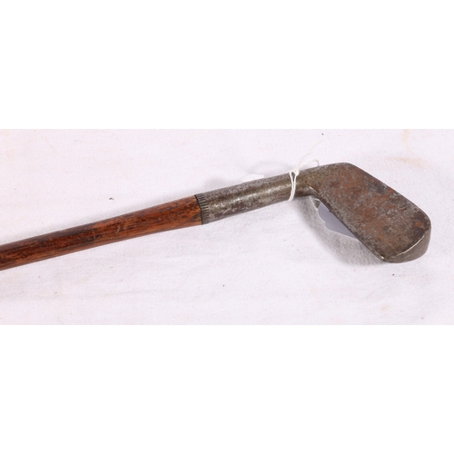 239 - Gair's Midget Marvel slanted block head hickory shafted putter