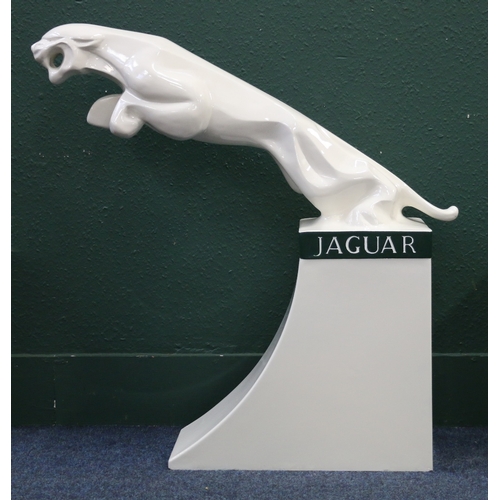 245 - Jaguar car manufacturer advertising model figure head, 97cm x 98cm.