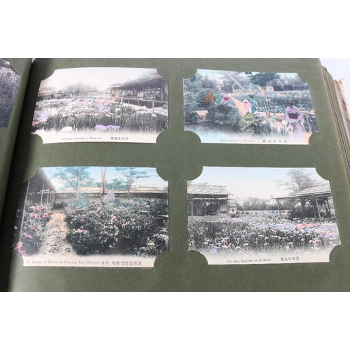 254 - An album containing approximately 500 early 20th century Japanese postcards most of topographical in... 