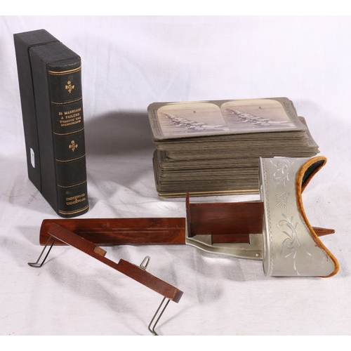 268 - Underwood and Underwood Sun Sculpture stereoscope viewer, a book of 18 Is Marriage a Failure cards, ... 