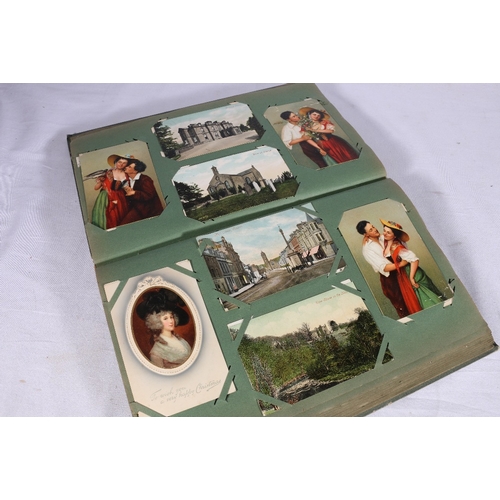 279 - Edwardian Art Nouveau postcard album containing approximately 290 postcards including much Dumfriess... 