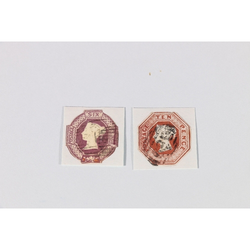 305 - GB, an album containing vic 1d penny black SA red Maltese cross cancel, 8 1d penny red imperf, 2d tu... 