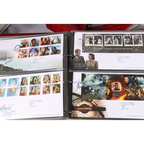 306 - GB, four albums of First Day Covers spanning 1970-2018 approximately 350 in total, The Queens Golden... 