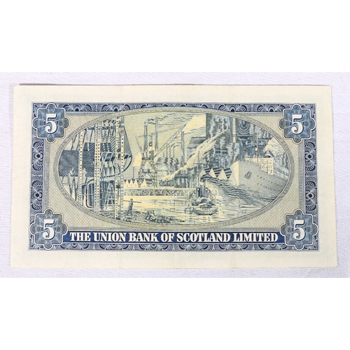 317 - The Union Bank of Scotland Limited £5 five pound banknote 5th January 1953 Morrison C196/122 S... 