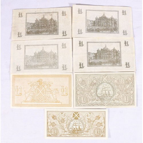 344 - Bank of Scotland seven £1 one pound banknotes including 1935 SC103a, 1939 SC103b, 1941 SC103b,... 