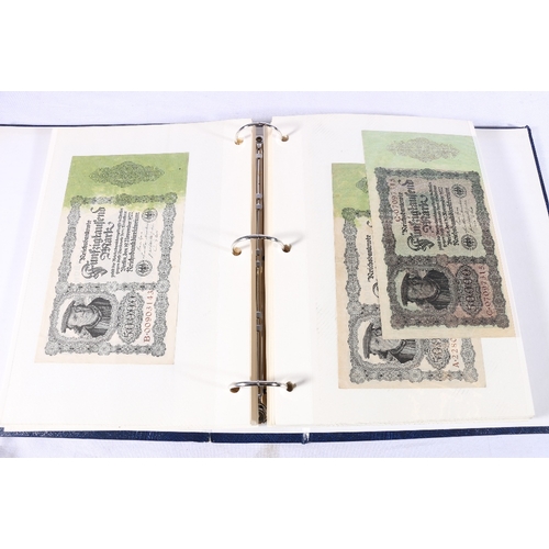 378 - Approx. one hundred and sixty (160) German banknotes within blue ring binder