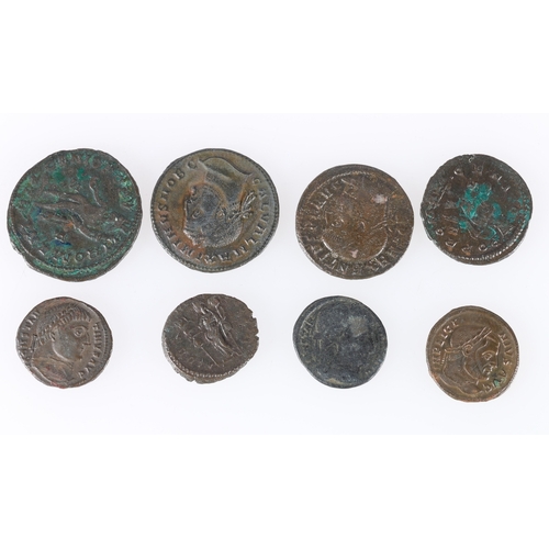 405 - Eight Roman coins including Victorinus AD269-271 billon antoninianus S11168, Maximian AD286-310 bill... 