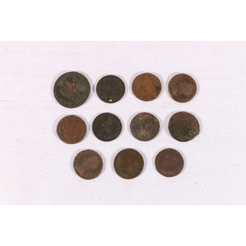 426 - ENGLAND Charles II (1660-1685) eight copper farthings 1673, 1674 etc., William and Mary (1688-1694) ... 