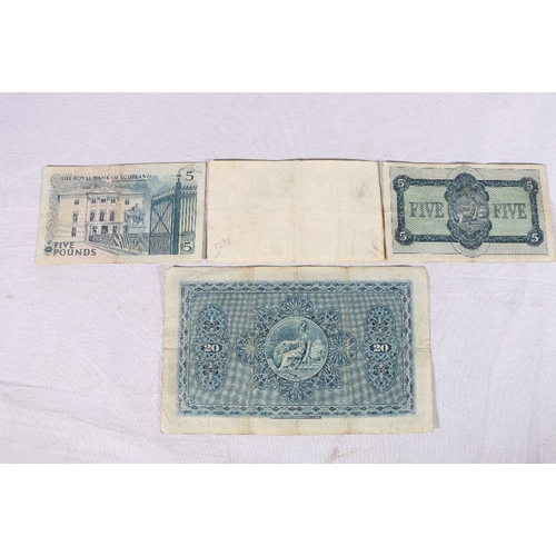 464 - THE BRITISH LINEN BANK £20 twenty pound banknote 6th July 1954 SC235b, £5 five pound ban... 