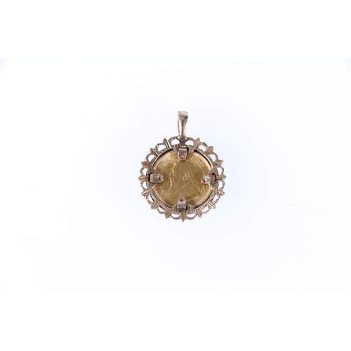 486 - SOUTH AFRICA gold one tenth Kruggerand 1984 in 9ct gold pendant mount, 5.78g gross