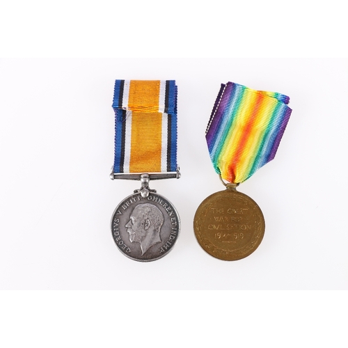 517 - WWI pair comprising war medal and victory medal to 21775 PTE J FERRIER R SCOTS (Royal Scots)