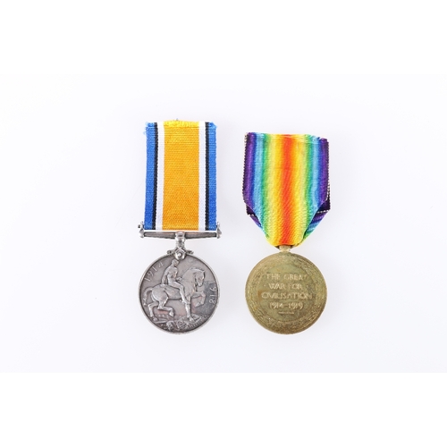 518 - WWI pair comprising war medal and victory medal to 27054 PTE F IRELAND R SCOTS (Royal Scots)