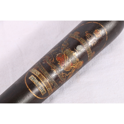 555 - Manchester great war 1914-1919 special Constable commemorative truncheon named to L Richardson