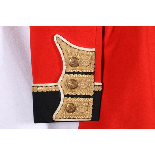 619 - Scottish regiment red coat with relief silver and gold coloured wire collar, Nemo Me Impune Lacessit... 