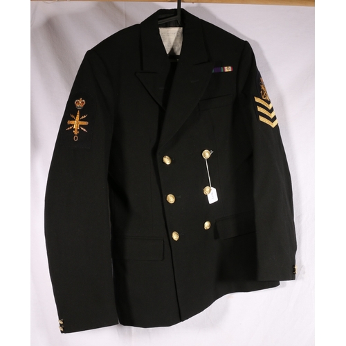 632 - British Naval uniform dress jacket with label for Bernard Uniforms Ltd with buttons by Gaunt of Birm... 