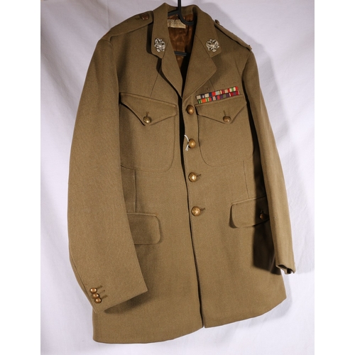 634 - King's Dragoon Guards uniform dress jacket with label for Rogers and Company of London personalised ... 