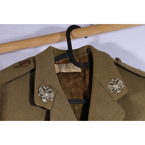 634 - King's Dragoon Guards uniform dress jacket with label for Rogers and Company of London personalised ... 