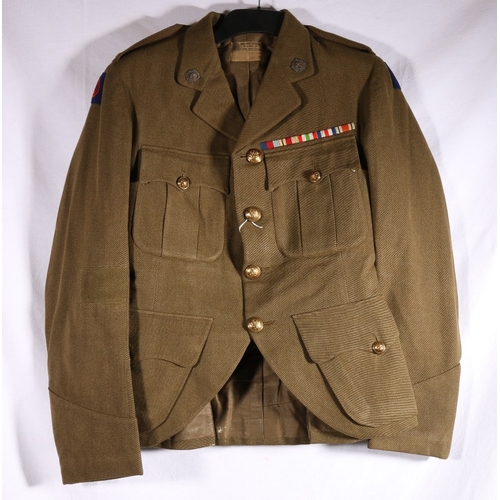 640 - British army uniform dress green khaki tunic with label for William Anderson and Sons Ltd of Edinbur... 