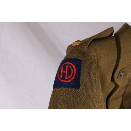 640 - British army uniform dress green khaki tunic with label for William Anderson and Sons Ltd of Edinbur... 