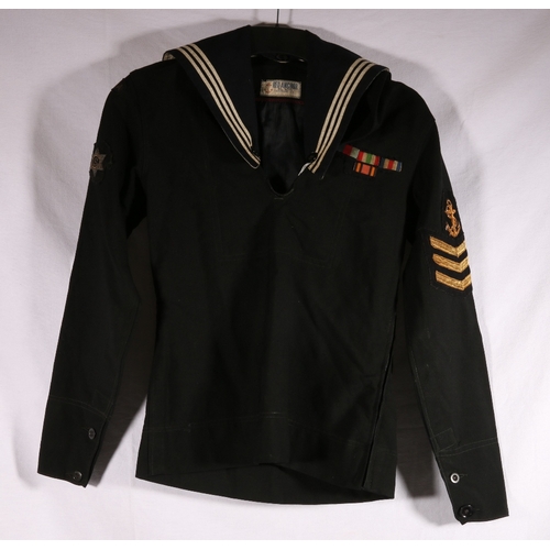 647 - Australian naval uniform dress smock with label for Red Anchor Tailoring Company of Potts Point with... 