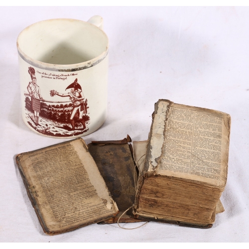 648 - Naval and military bible (instituted in 1780) and lustre tankard with vignette titled 