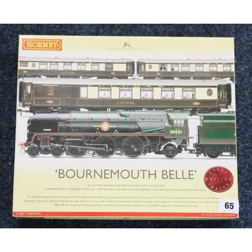 65 - Hornby OO gauge model railways Bournemouth Belle train pack R2300, boxed