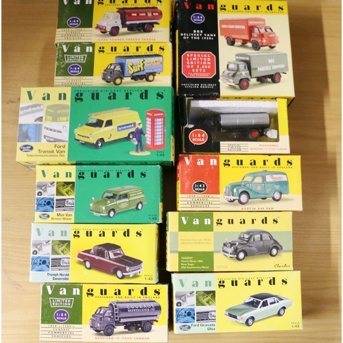 91 - Eleven Vanguards model vehicles including RS1002 set, VA06604 Telecommunications set etc., each boxe... 