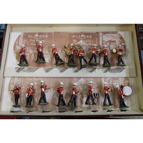 167 - Set of painted metal soldiers by John Tunstill of Royal Marine Bandsmen dated 1976 boxed and various... 