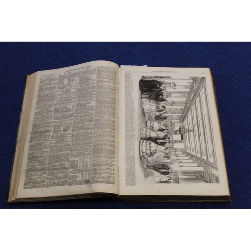 282 - ILLUSTRATED LONDON NEWS.  Bound vol. 34, Jan to June 1859 (Carlisle features on p337). Rubbed h... 