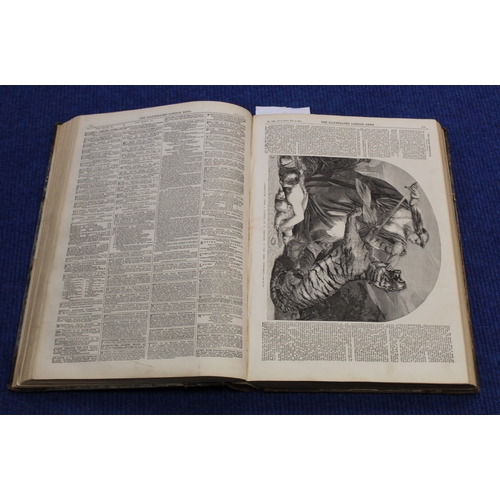 282 - ILLUSTRATED LONDON NEWS.  Bound vol. 34, Jan to June 1859 (Carlisle features on p337). Rubbed h... 