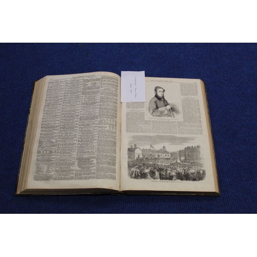 282 - ILLUSTRATED LONDON NEWS.  Bound vol. 34, Jan to June 1859 (Carlisle features on p337). Rubbed h... 