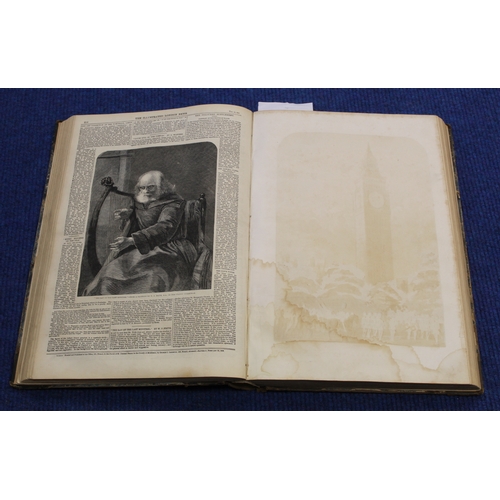 282 - ILLUSTRATED LONDON NEWS.  Bound vol. 34, Jan to June 1859 (Carlisle features on p337). Rubbed h... 